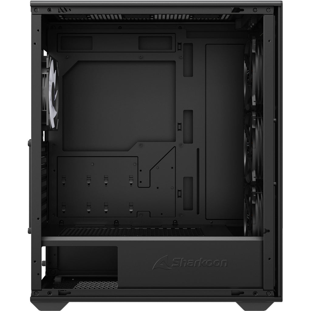 Sharkoon vk3 rgb midi tower behuizing (zwart | 2x usb-a | rgb | tempered glass)
