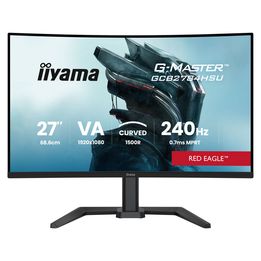 Iiyama g-master red eagle gcb2784hsu-b1 27 curved gaming monitor (zwart, 2x hdmi, 1x displayport, usb, audio, amd free-sync, 240 hz)