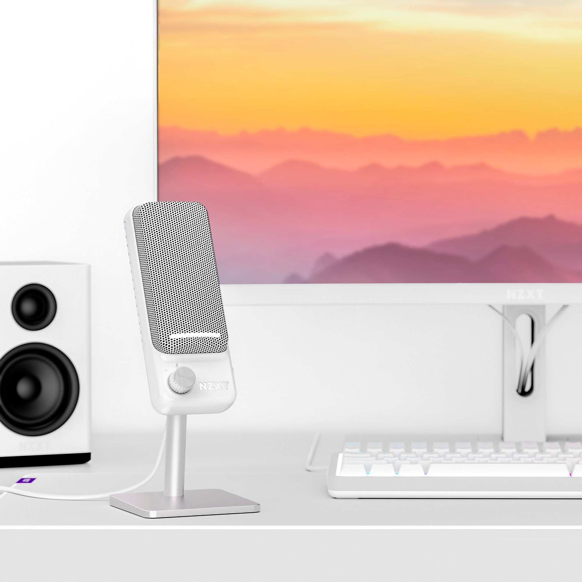 Nzxt capsule elite microfoon (wit, rgb, usb-c)