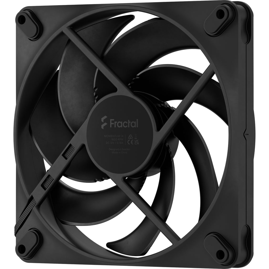 Fractal design momentum 14 case fan (zwart, 140 x 140 x 25 mm, pwm)