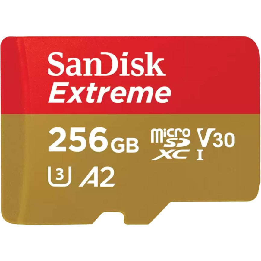 Sandisk extreme microsdxc 256 gb geheugenkaart (uhs-i u3, class 10, v30, a2, incl. adapter)