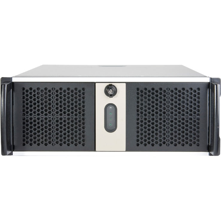 Chenbro rm42300 rack behuizing (zwart zilver | 2x usb-a 3.2 (5 gbit s))