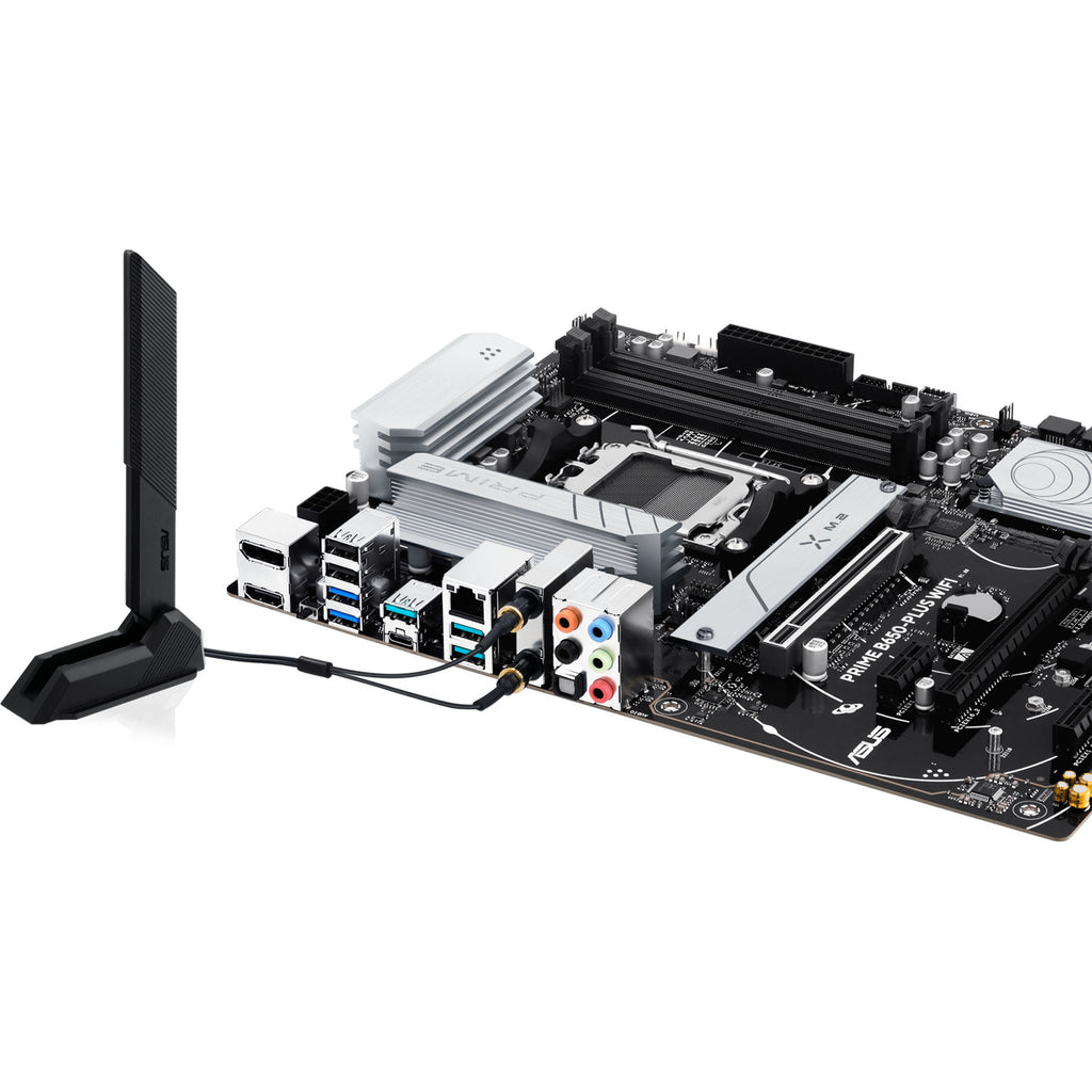 Asus prime b650-plus wifi socket am5 moederbord (zwart zilver, raid, 2.5gb-lan, wi-fi 6e, bt 5.3, sound, atx)