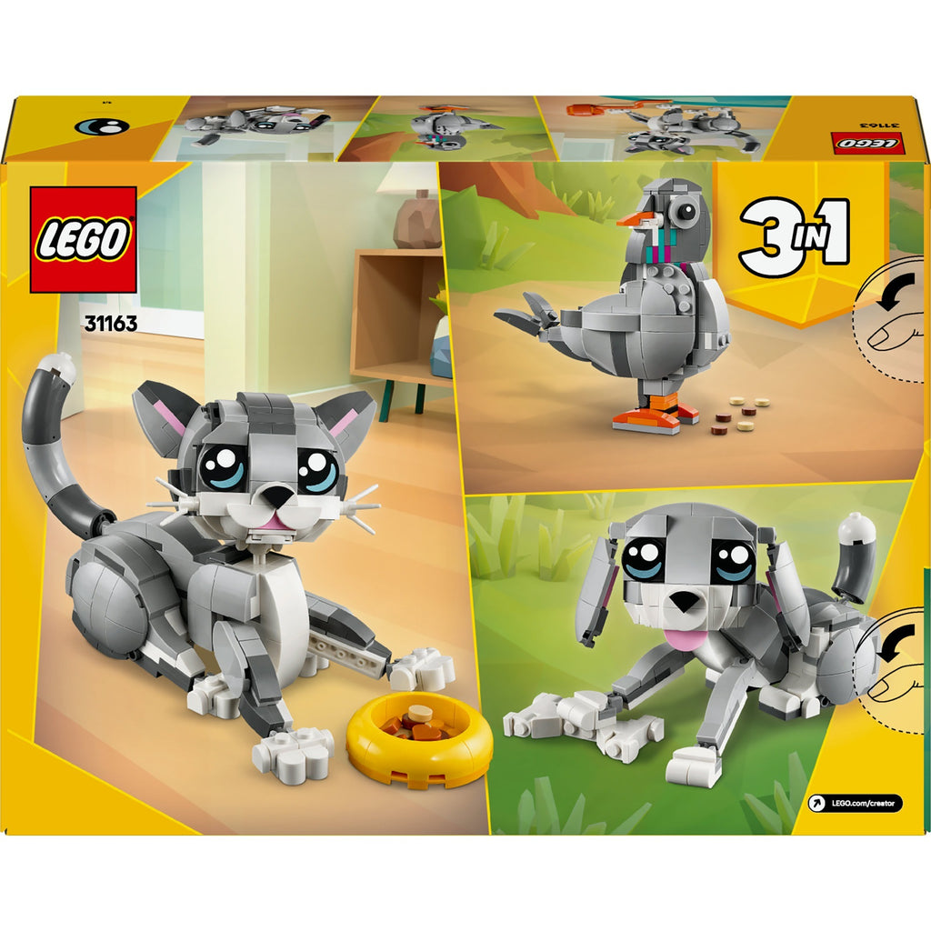 Lego creator 3in1 speelse kat, hond en duif speelgoed voor meisjes en jongens 8 jaar vanaf 31163