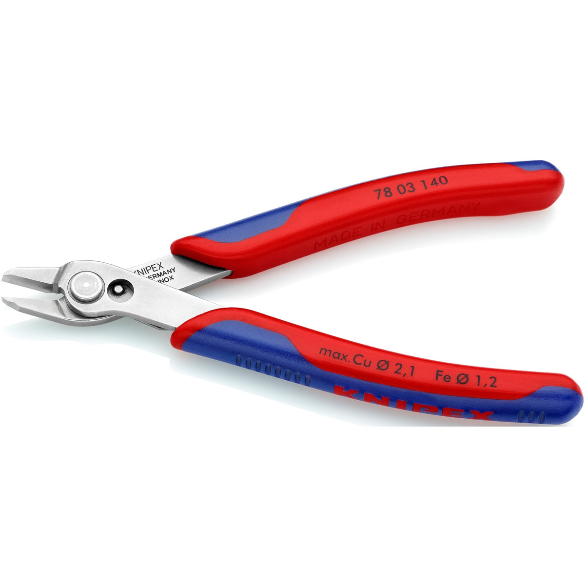 Knipex electronic super knips xl - precisie zijsnijtang - 140mm - roestvast staal - ergonomisch handvat