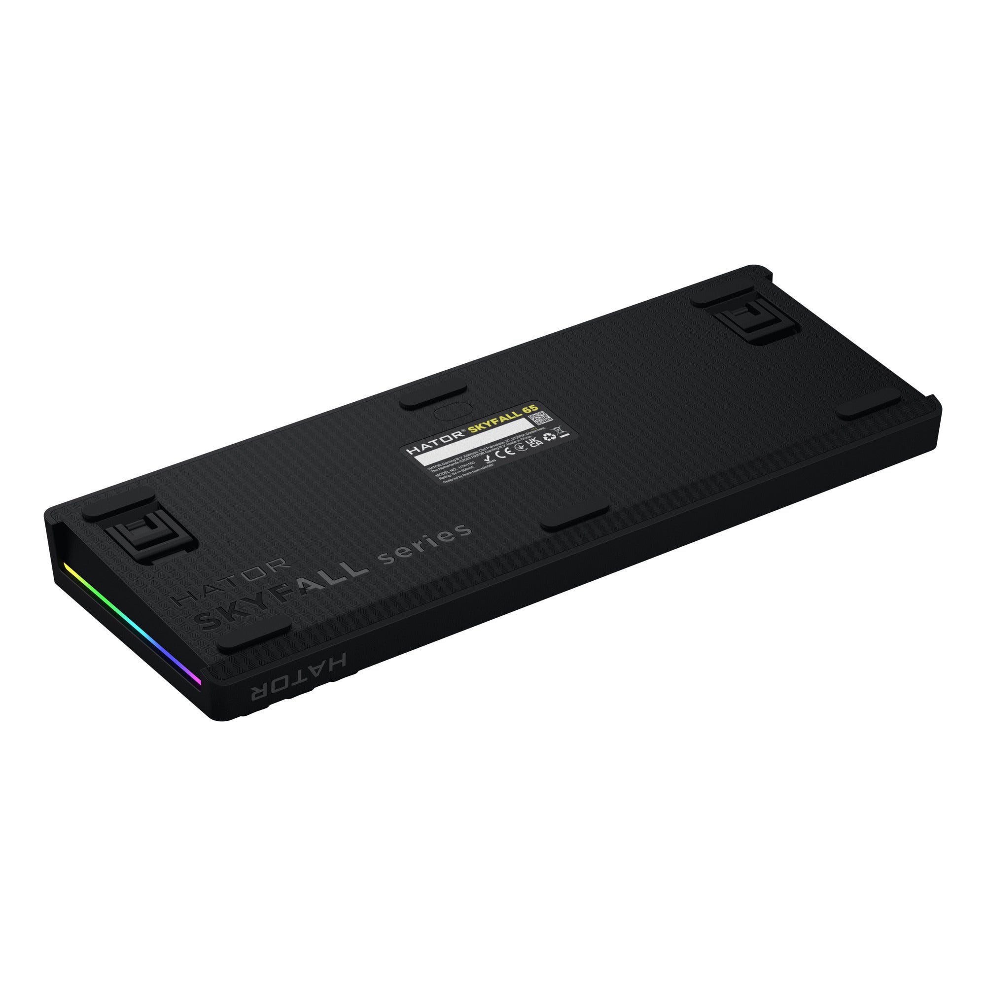 Hator skyfall wired rgb mechanisch gaming toetsenbord (zwart, us lay-out (qwerty), hator aurum sterling, 65%, rgb, double shot abs, hot-swap)