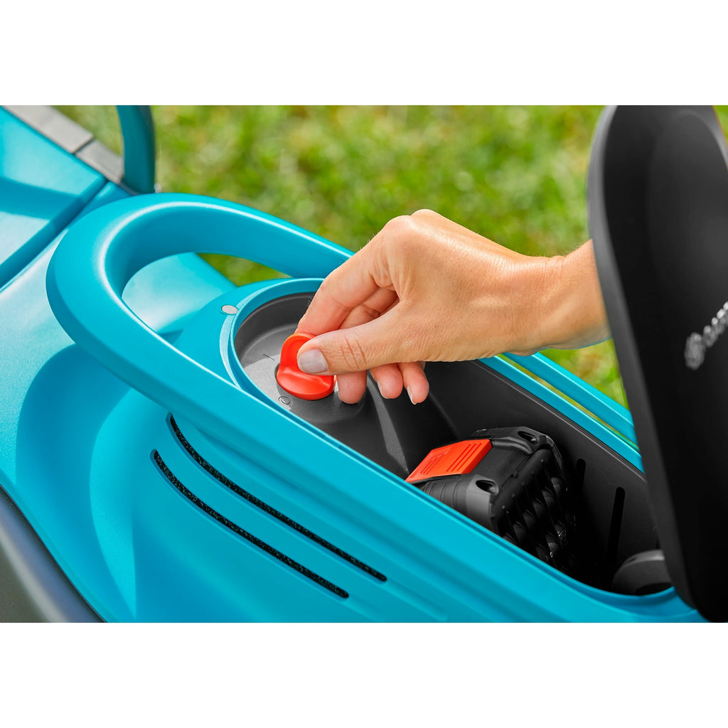 Gardena accugrasmaaier powermax 32 18v p4a set (zwart grijs, incl. li-ion accu 4,0ah, power for all alliance)