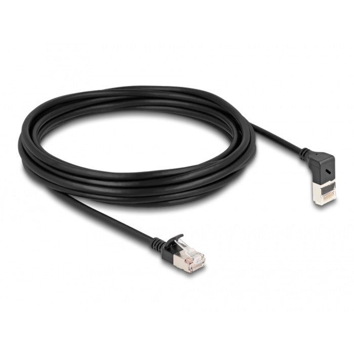 DeLOCK RJ45 Netzwerkkabel Cat.6A S/FTP Slim 90° nach unten