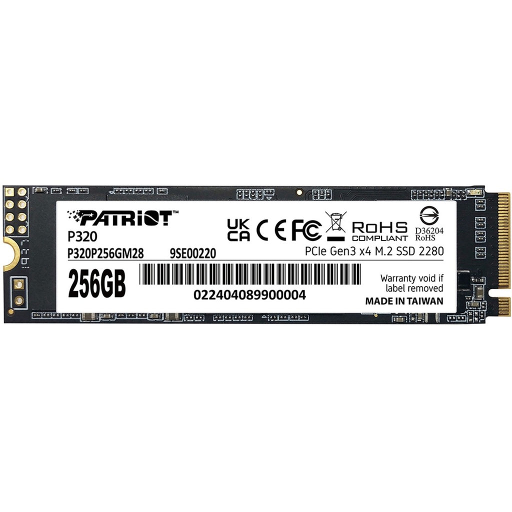 Patriot p320 256gb ssd (pcie 3.0 x4, nvme 1.3, m.2 2280)