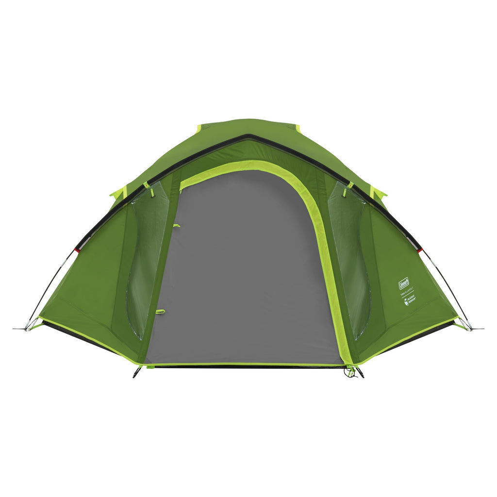 Coleman darwin 4 plus koepeltent (donkergroen lichtgroen, met voorbouw, model 2025)