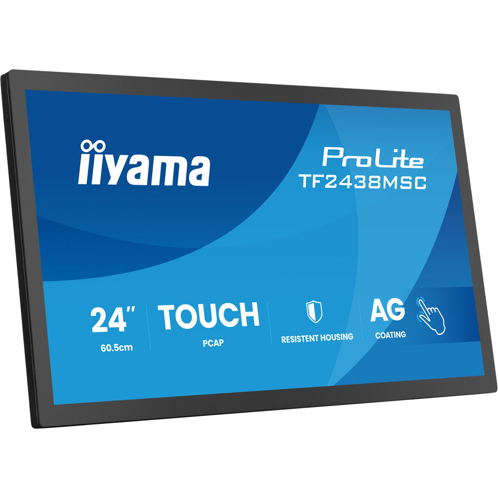 Iiyama prolite tf2438msc-b2 23.8 monitor (zwart, 120 hz, hdmi, displayport, audio, usb, touch)
