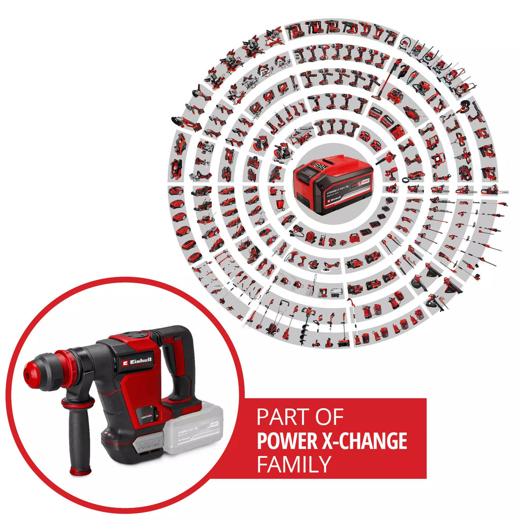 Einhell professionele accu-breekhamer tp-dh 18 4 li bl - solo (zwart rood, accu en oplader niet inbegrepen)