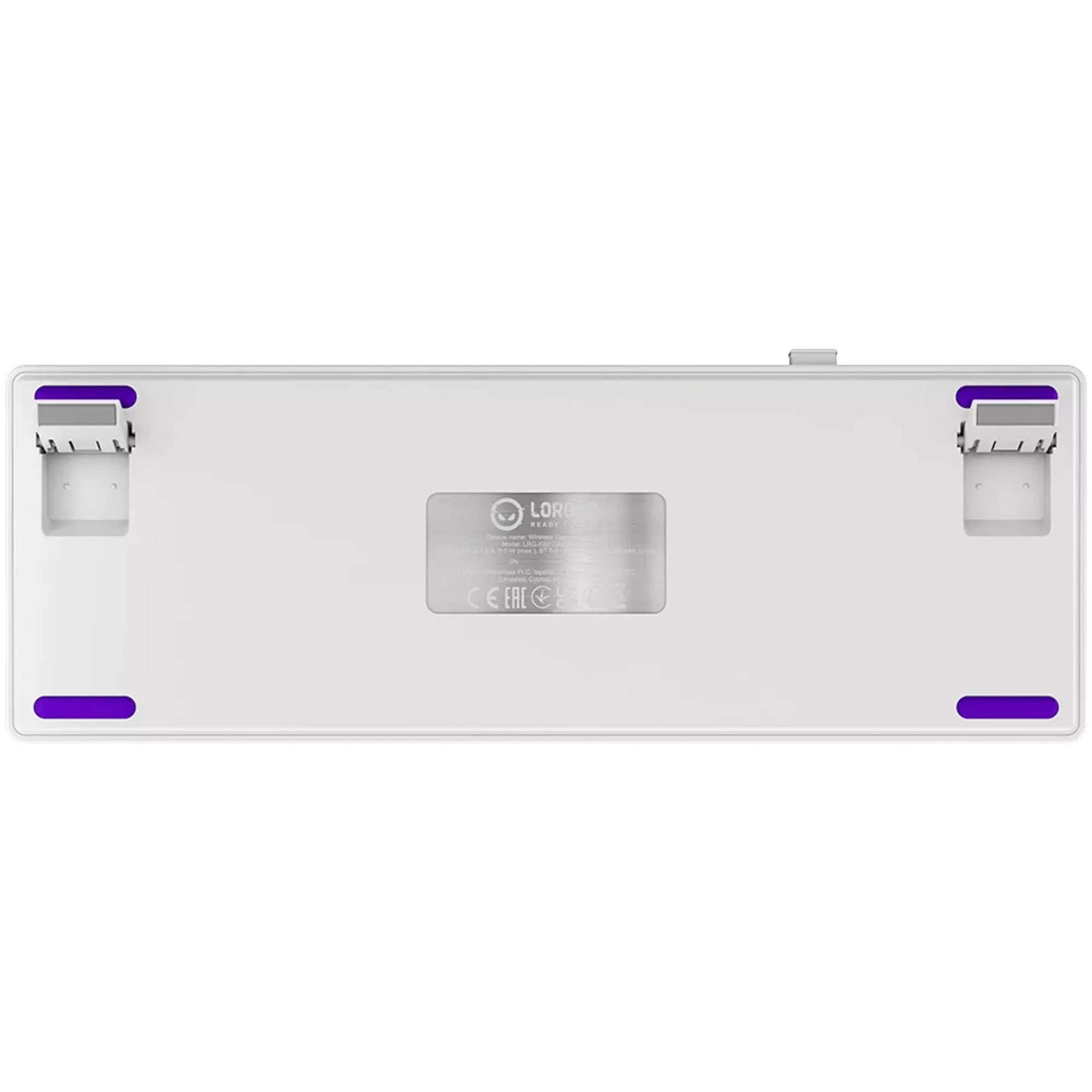 Lorgar kbp70mw rgb mechanisch gaming toetsenbord (wit, us lay-out (qwerty), logar toxic purple, 65%, rgb, hot-swappable, pbt double-shot, bluetooth | 2.4ghz | usb)
