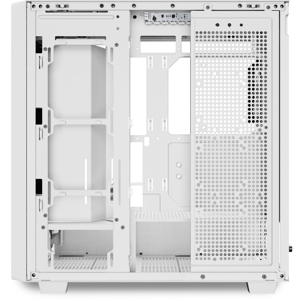 Sharkoon rebel c70g rgb midi tower behuizing (wit houtkleur | 2x usb-a | 1x usb-c | rgb | tempered glass)