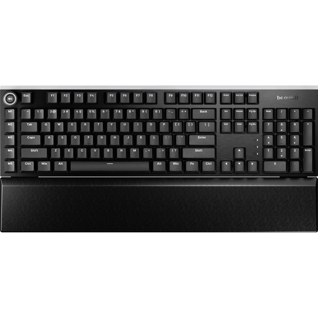 Be quiet! light mount silent tactile rgb mechanisch gaming toetsenbord (zwart, us lay-out (qwerty), silent tactile, 100%, argb, pbt double-shot keycaps)
