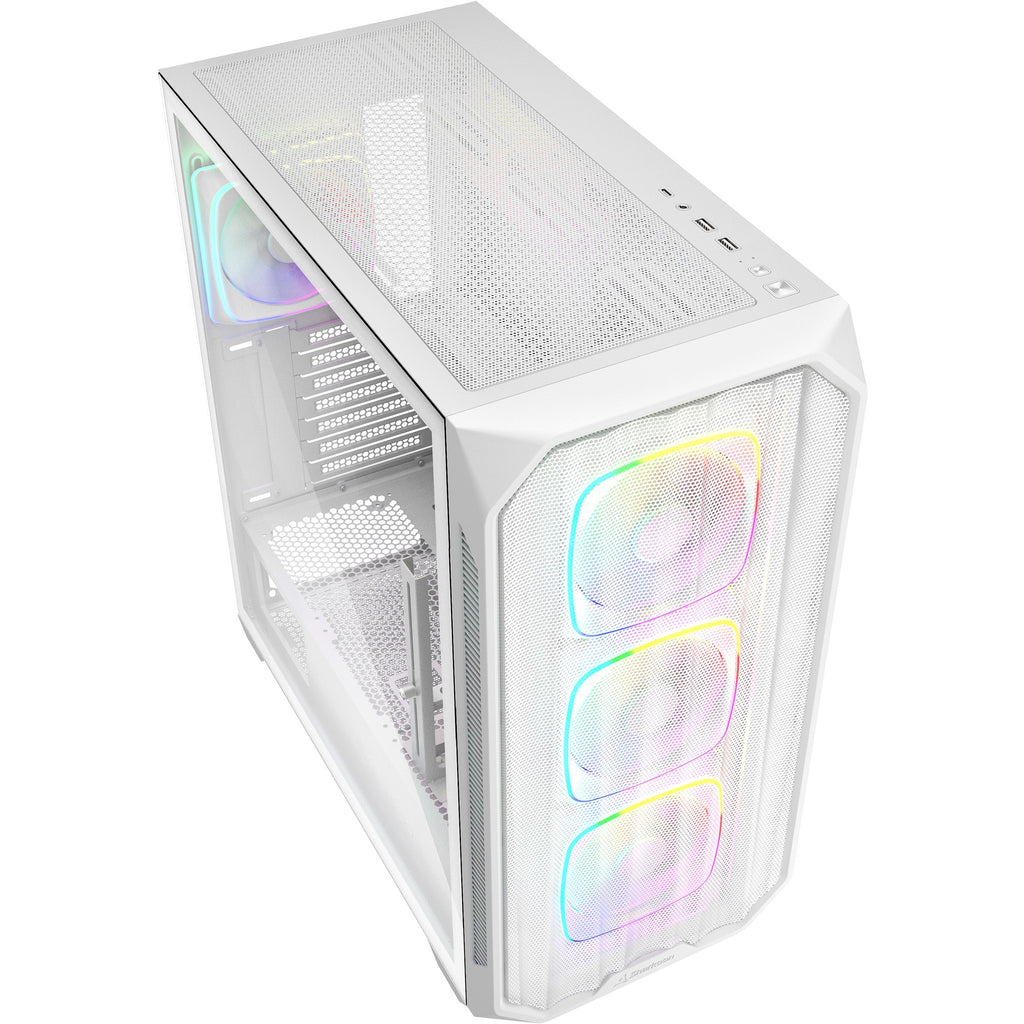 Sharkoon ak5m rgb midi tower behuizing (wit | 2x usb-a | 1x usb-c | rgb | tempered glass)