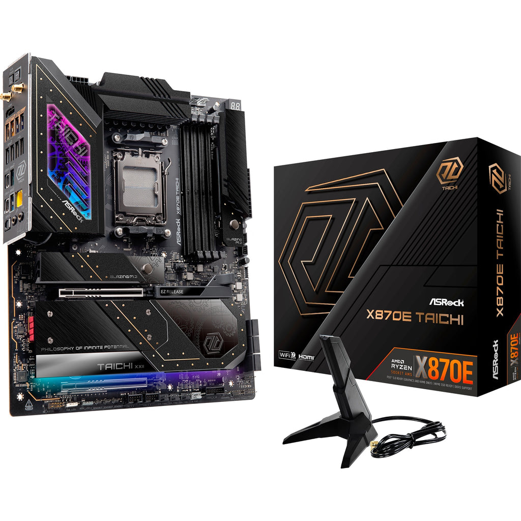 Asrock x870e taichi socket am5 moederbord (raid, 5 gb-lan, wi-fi 7, bt, e-atx)