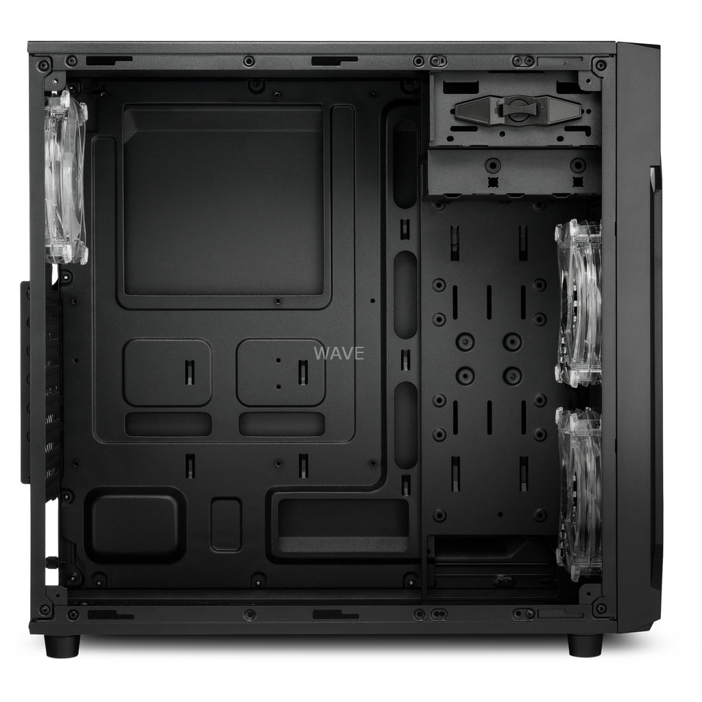 Sharkoon vg6-w rgb midi tower behuizing (zwart | 4x usb-a | rgb | window)