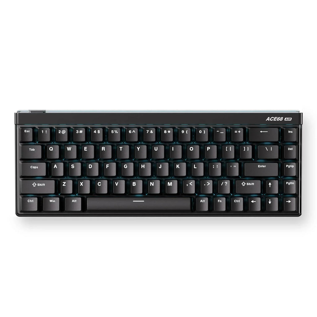 Mchose ace 68 air hall effect magnetic switch gaming keyboard (zwart, us lay-out (qwerty), mount tai gt he, 65%, rgb, hot swap, pbt keycaps, usb-c, hall effect sensor)