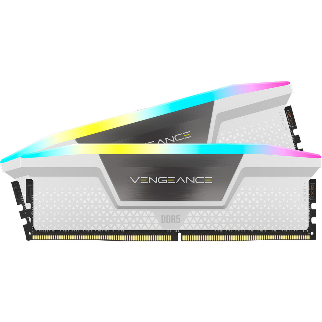 Corsair 32 gb ddr5-6000 (2x 16 gb) kit werkgeheugen (wit, cmh32gx5m2b6000z30w, vengeance rgb, expo, xmp)