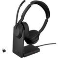 Jabra evolve2 55 - link390c ms stereo met oplaadhouder on-ear headset (zwart, stereo, microsoft teams, usb-c, link380c)
