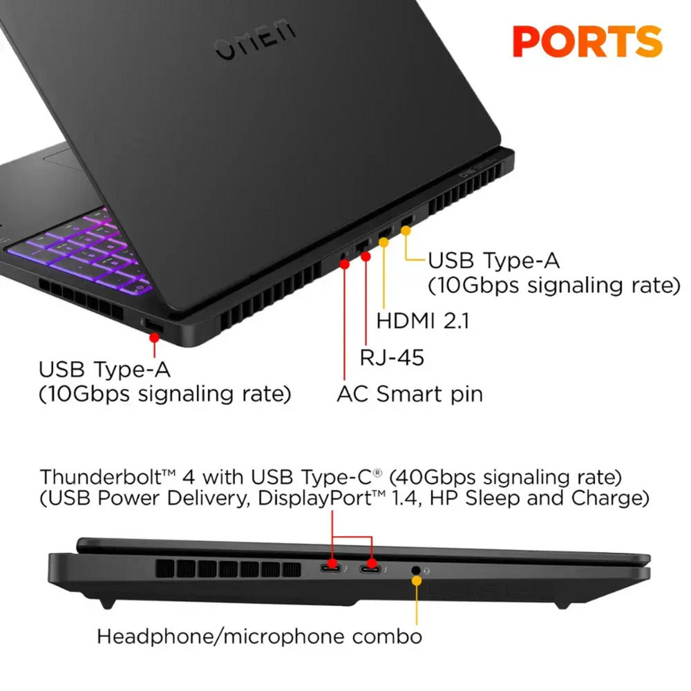 Hp omen max 16-ah0370nd 16 gaming laptop (zwart | core ultra 7 255hx | rtx 5070 ti | 32 gb | 2 tb ssd)