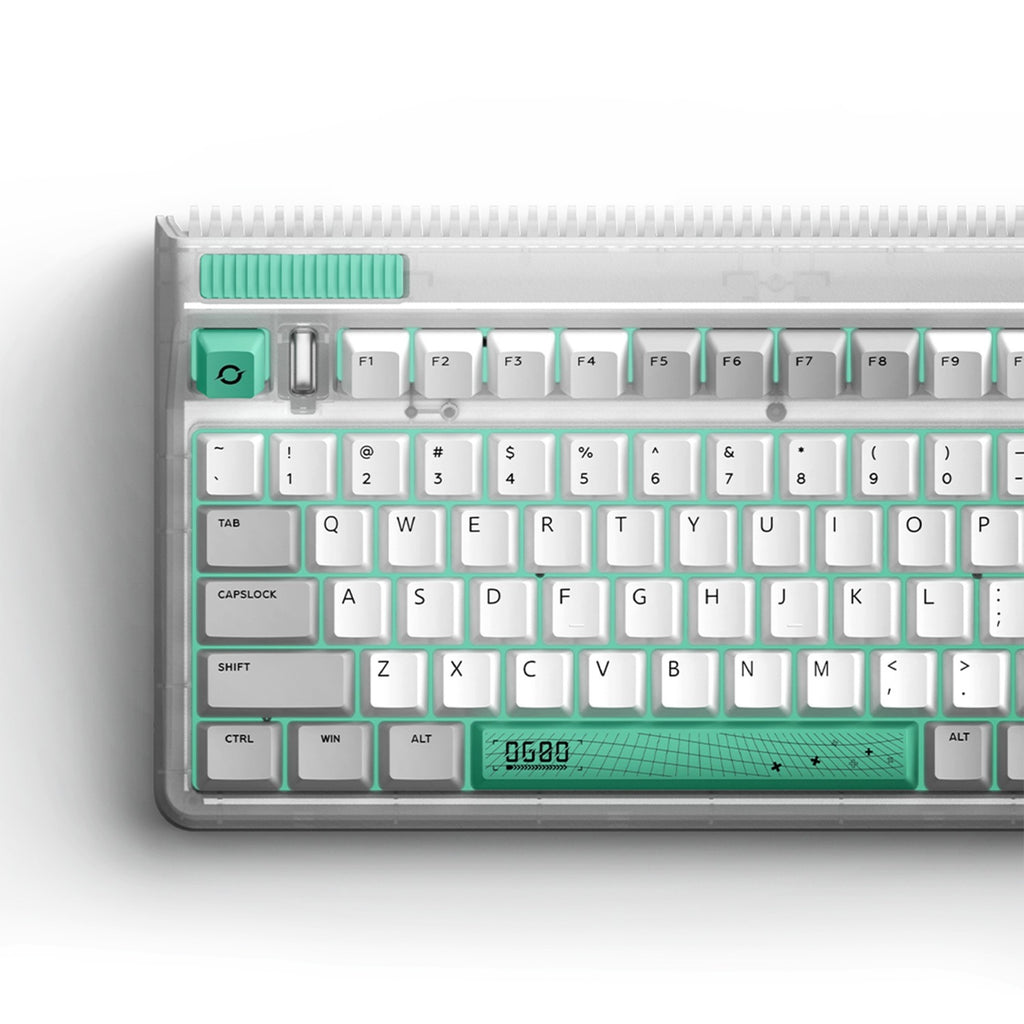 Iqunix og80 wormhole wireless mechanical keyboard (grijs, us lay-out (qwerty), cherry mx red, 80% (tkl), rgb leds, hot-swappable, pbt, 2.4ghz | bluetooth 5.1 | usb-c)