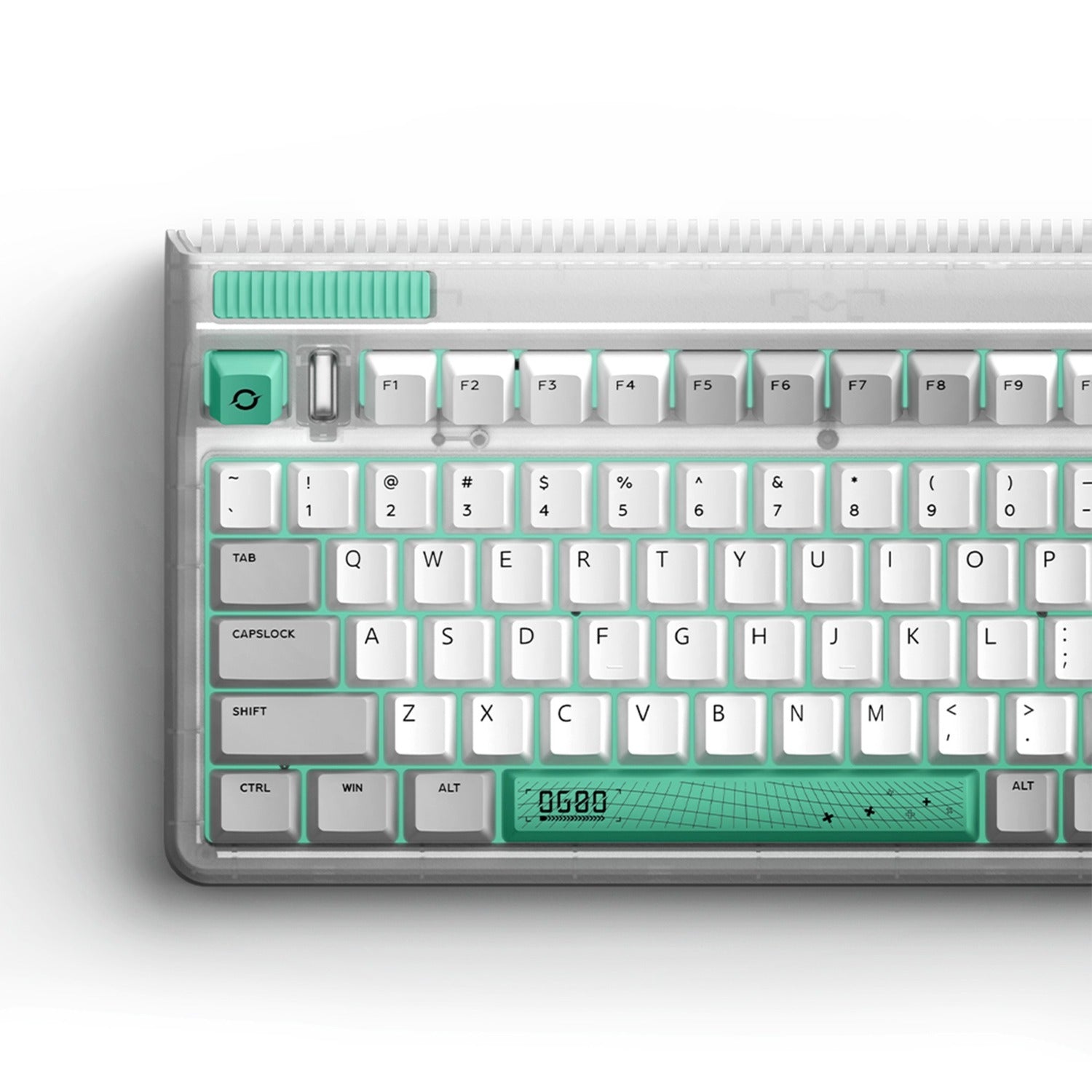 Iqunix og80 wormhole wireless mechanical keyboard (grijs, us lay-out (qwerty), cherry mx red, 80% (tkl), rgb leds, hot-swappable, pbt, 2.4ghz | bluetooth 5.1 | usb-c)