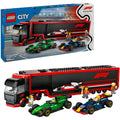 Lego City 60445 F1 Truck mit RB20 und AMR24 F1 Autos