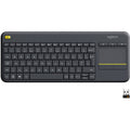 Logitech k400 plus toetsenbord (antraciet, eu lay-out (qwerty))