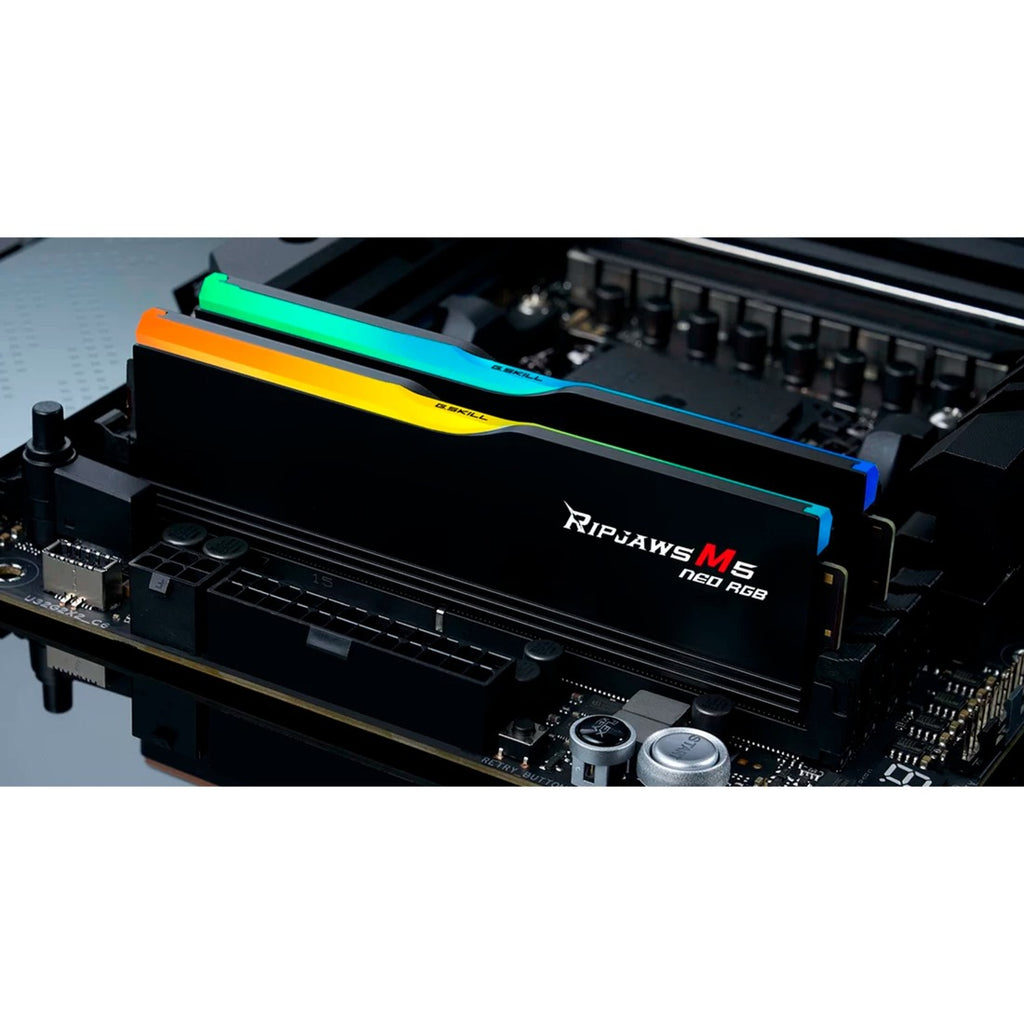 G.skill 32 gb ddr5-6000 kit werkgeheugen (zwart, f5-6000j2836g16gx2-rm5nr, ripjaws m5 neo rgb, amd expo)