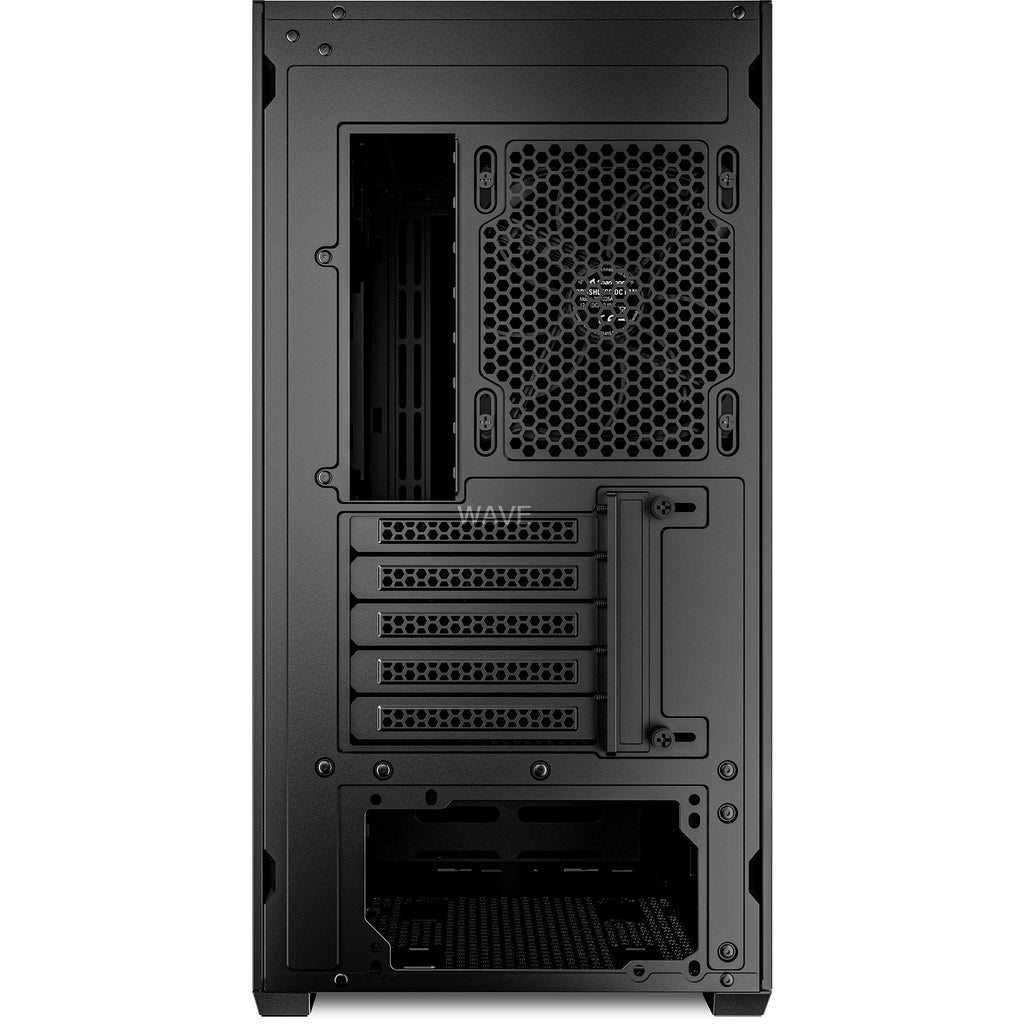 Sharkoon mk4 rgb strip mini tower behuizing (zwart | 2x usb-a | 1x usb-c | rgb)