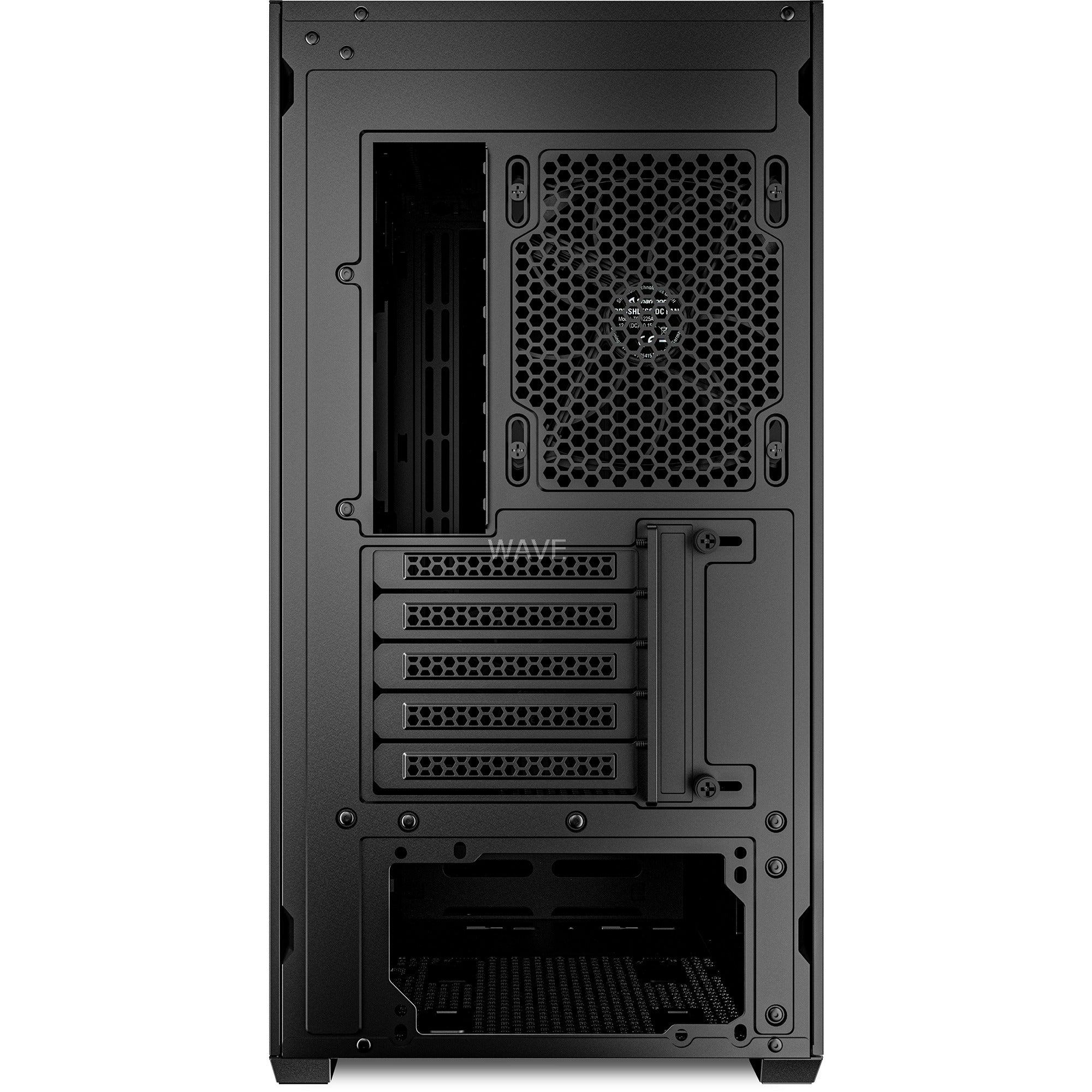 Sharkoon mk4 rgb strip mini tower behuizing (zwart | 2x usb-a | 1x usb-c | rgb)