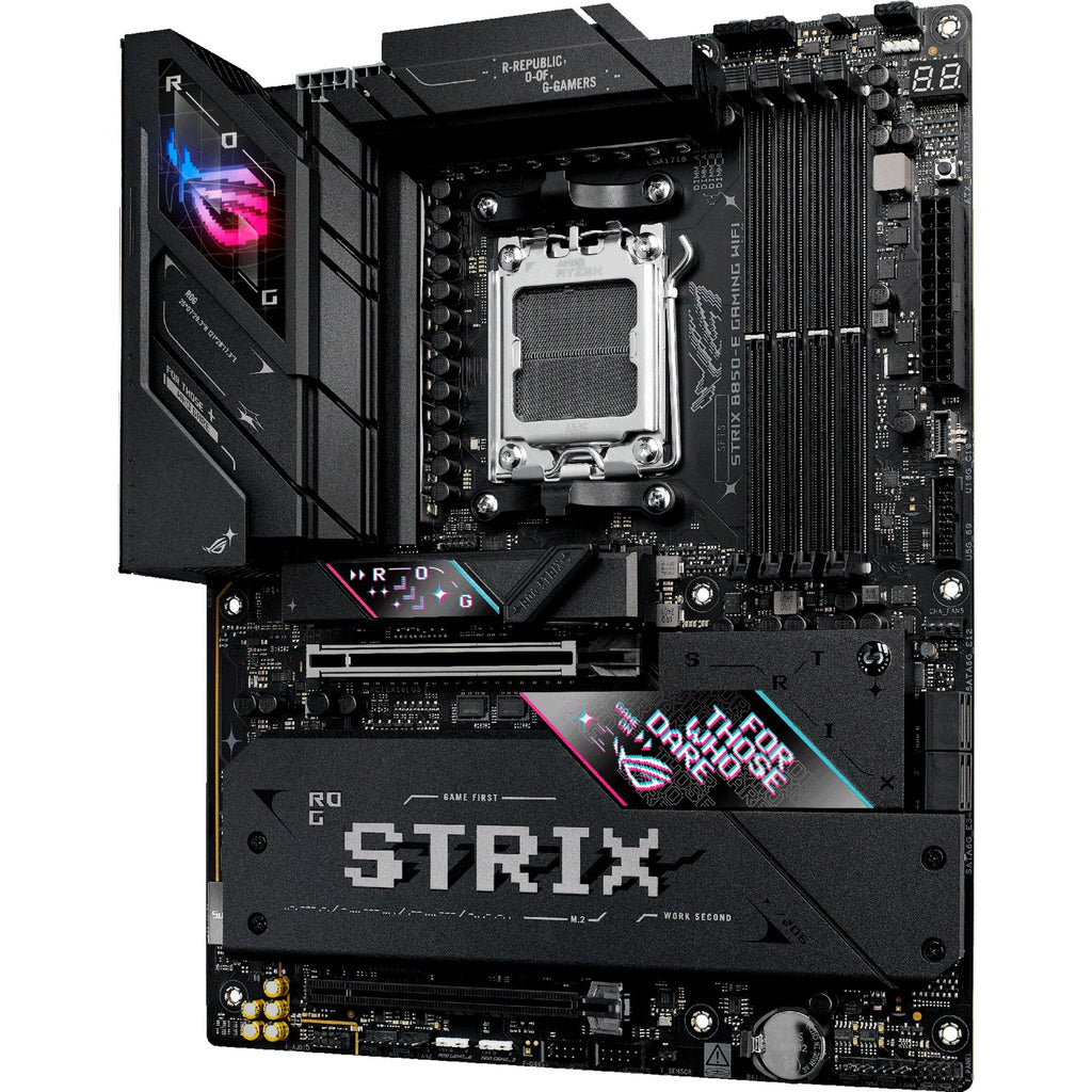 Asus rog strix b850-e gaming wifi socket am5 moederbord (zwart, raid, 5gb-lan, wi-fi 7, bt, sound, atx)