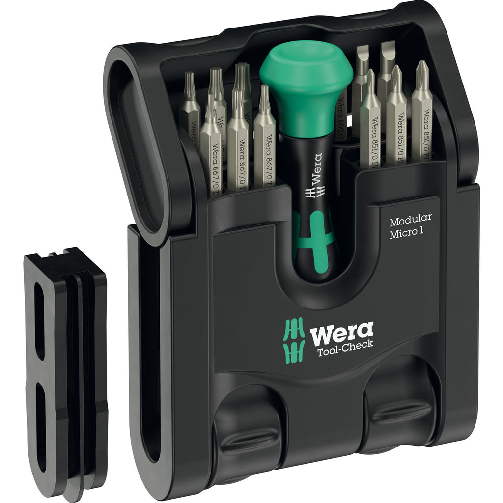 Wera tool-check modular micro 1, 21‑delig bitset (zwart groen)