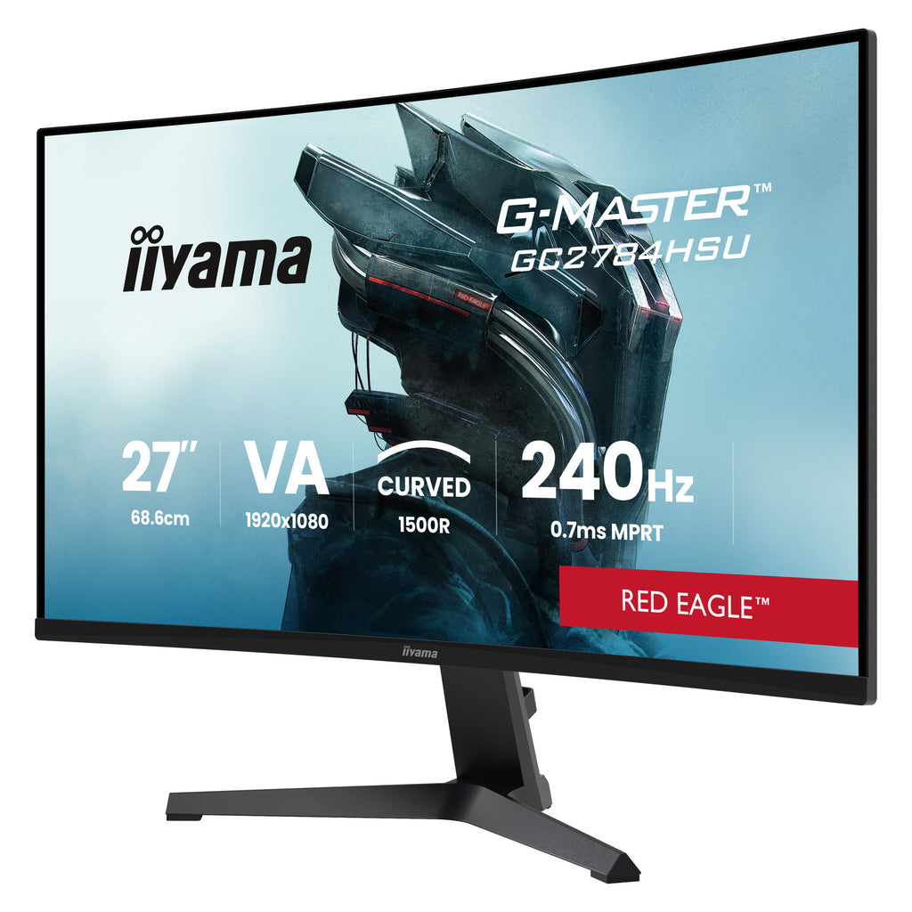 Iiyama g-master red eagle gc2784hsu-b1 27 curved gaming monitor (zwart, 2x hdmi, 1x displayport, usb, audio, amd free-sync, 240 hz)