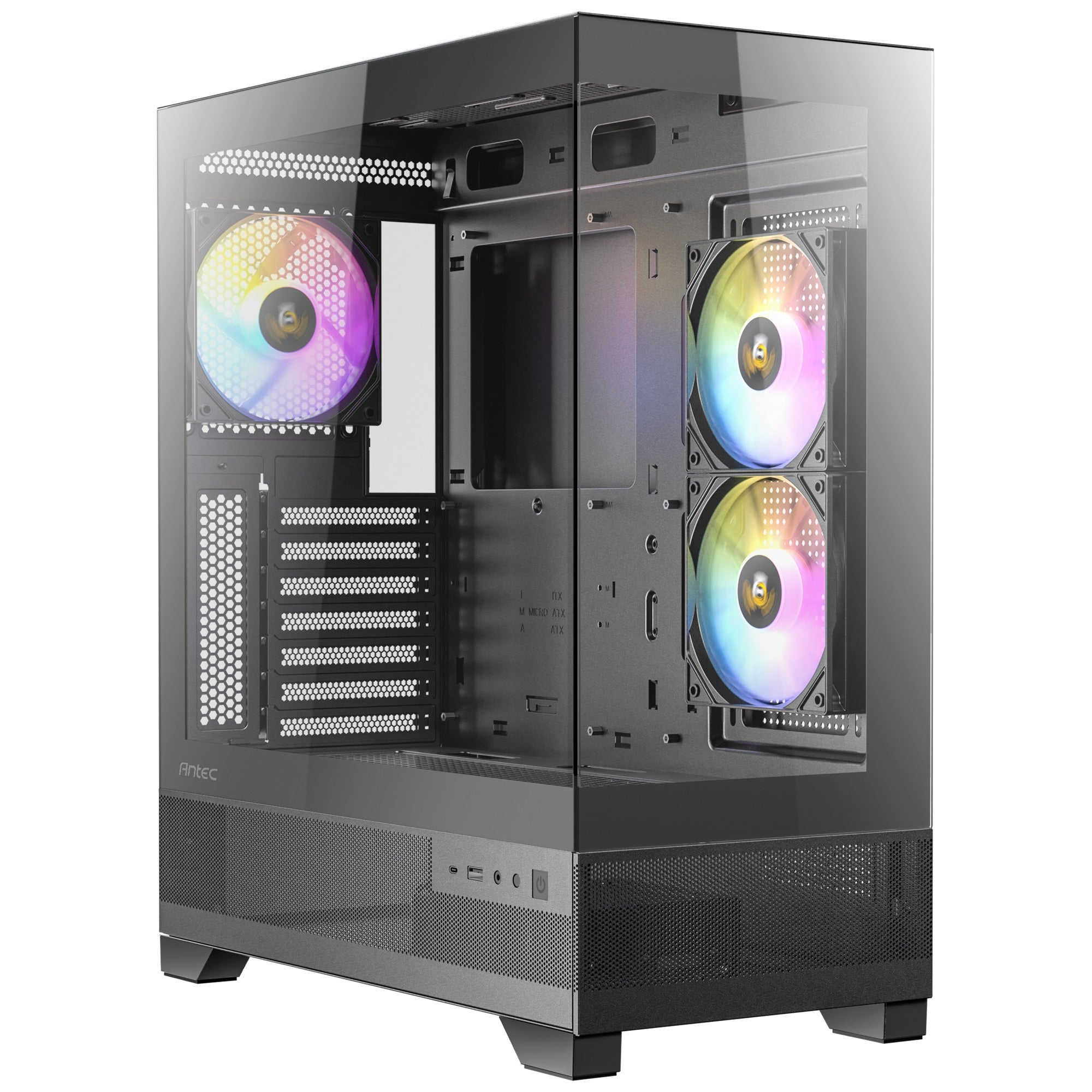 Antec cx700 argb midi tower behuizing (zwart | 1x usb-a | 1x usb-c | tempered glass)