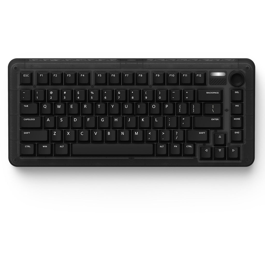 Iqunix zx75 dark side wireless mechanical keyboard (zwart, us lay-out (qwerty), cherry mx red, 75%, rgb leds, hot-swappable, double-shot pbt, 2.4ghz | bluetooth 5.1 | usb-c)