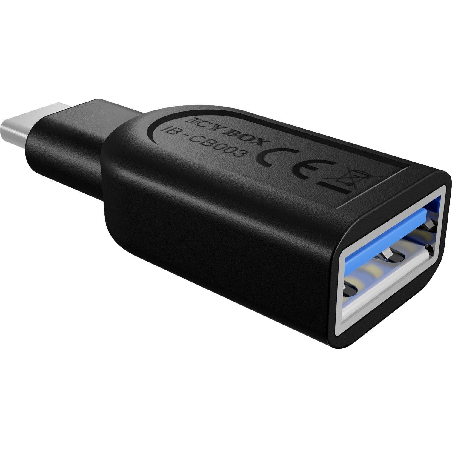 Icy box ib-cb003 usb 3.0 type-c plug naar usb 3.0 type-a adapter (zwart)