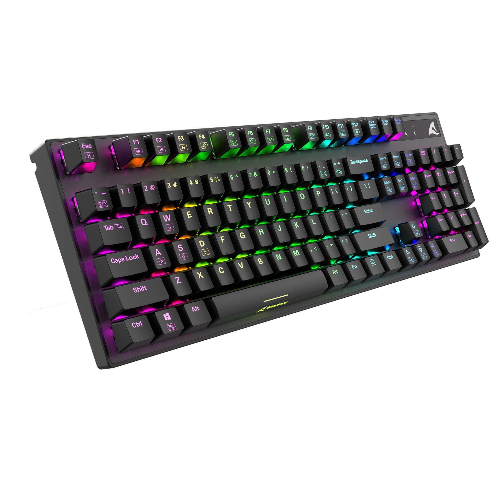 Sharkoon skiller sgk20 rgb mechanisch gaming toetsenbord (zwart, us lay-out (qwerty), huano red, 100%, rgb)