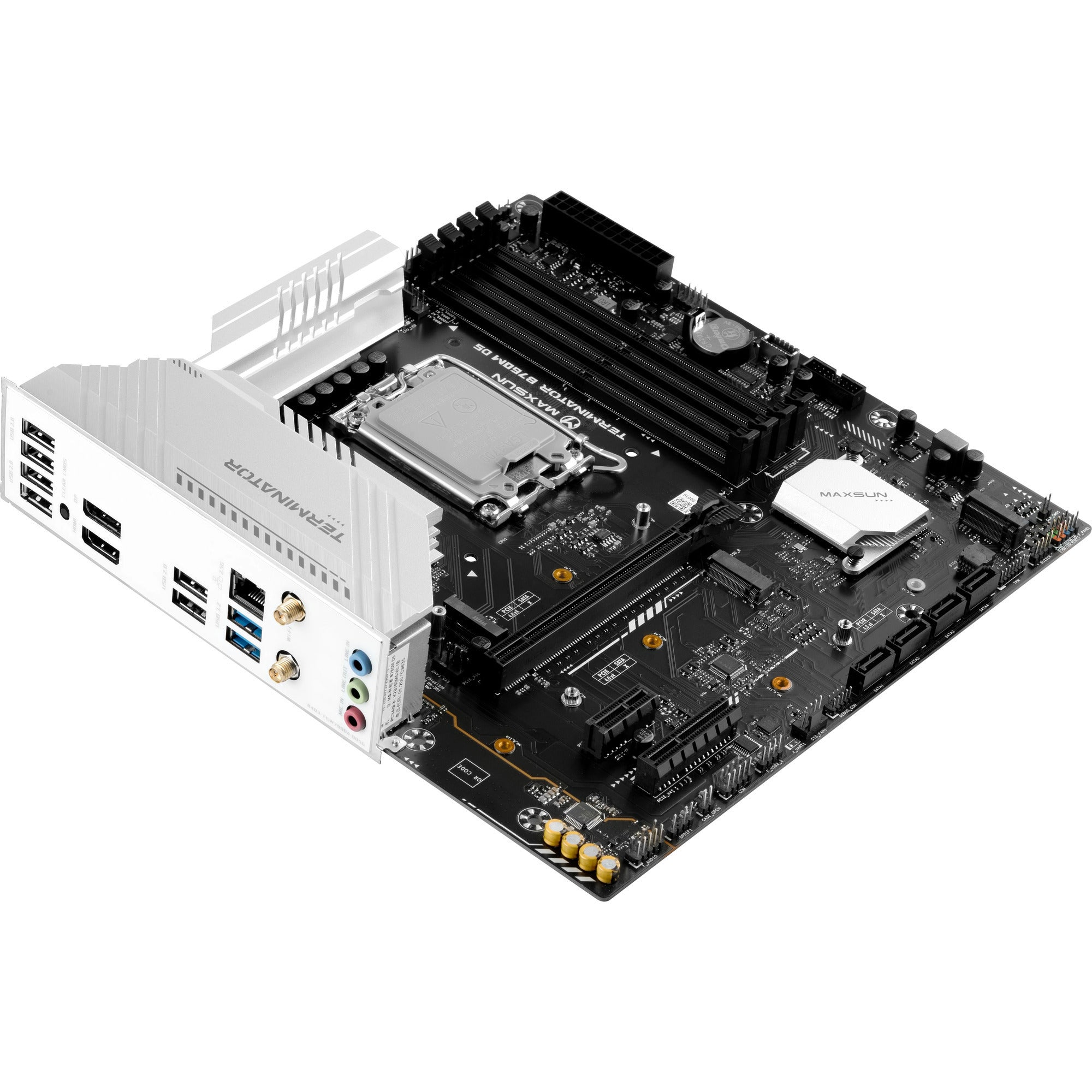 Maxsun ms-terminator b760m d5 wifi 6e socket 1700 moederbord (zwart, raid, 2.5 gb-lan, wlan, bt, sound, µatx)