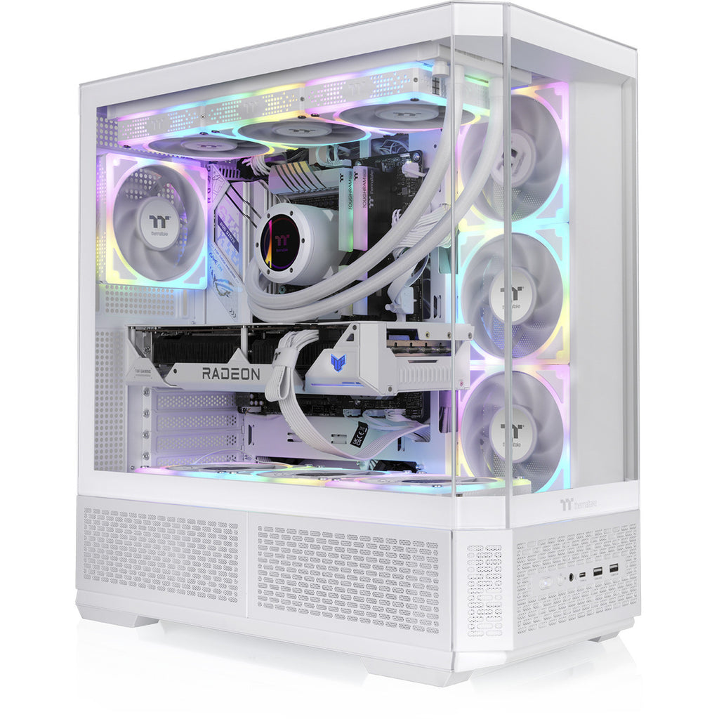 Thermaltake view 370 tg argb snow midi tower behuizing (wit | 2x usb-a | 1x usb-c | rgb | tempered glass)