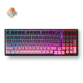 Mchose g98 pro black pink flame orange wireless tri-mode custom mechanical rgb gaming toetsenbord (zwart, us lay-out (qwerty), ttc flame orange, rgb, hot swap, side engraved pbt, draadloos | bluetooth | usb-c)