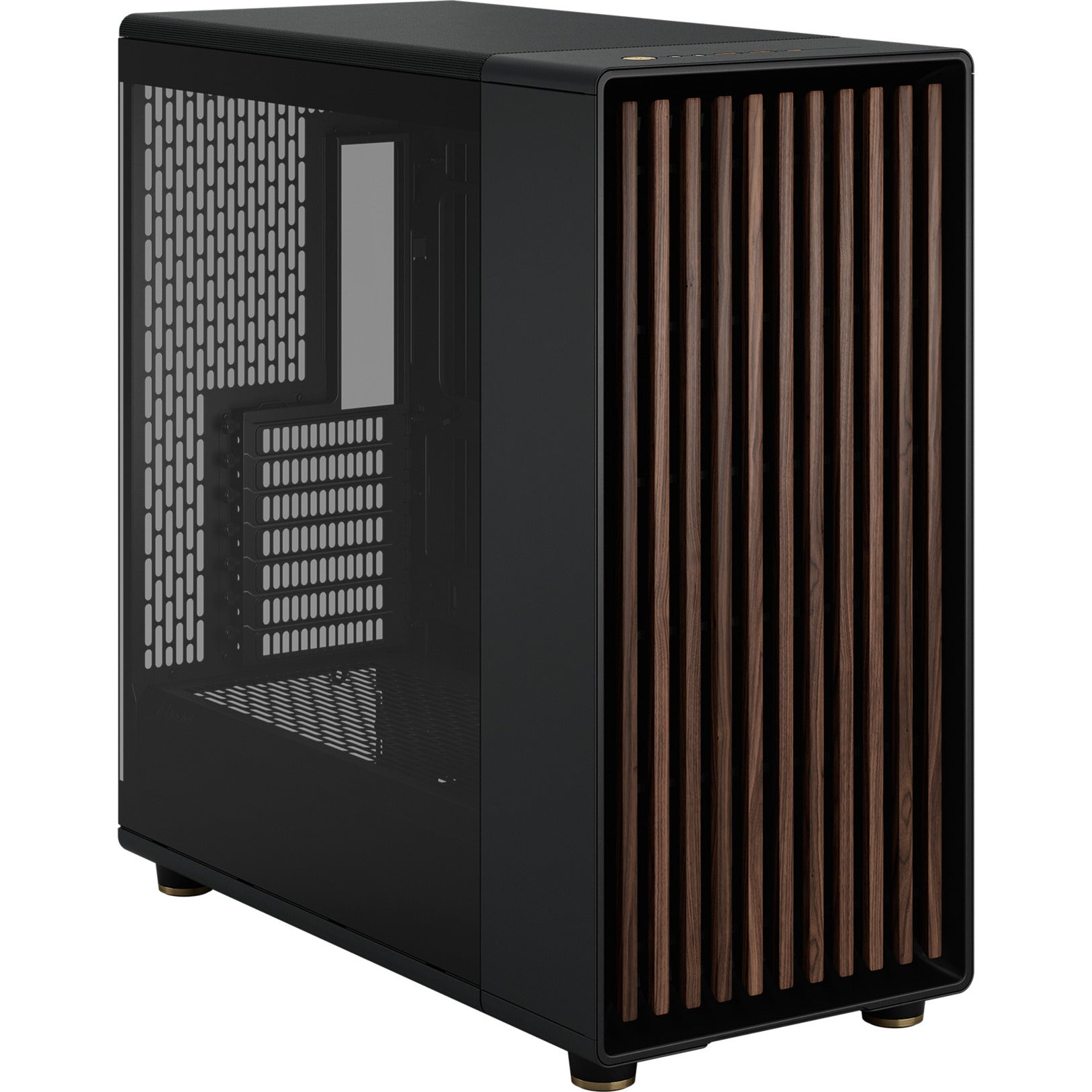 Fractal design north xl rc charcoal black tg dark midi tower behuizing (zwart houtkleur | 2x usb-a | 1x usb-c | tempered glass)