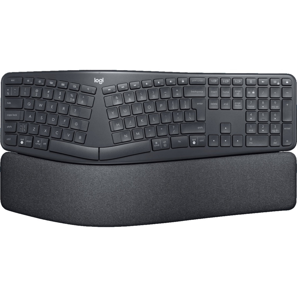 Logitech k860 ergo keyboard (zwart, 100%, bluetooth, us international iso)