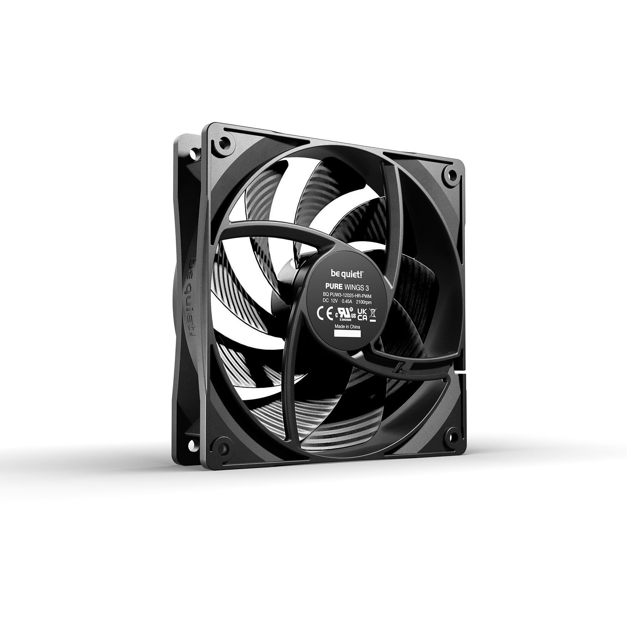 Be quiet! pure wings 3 high-speed case fans (zwart, 3 stuks, 120 x 120 x 25 mm, pwm)