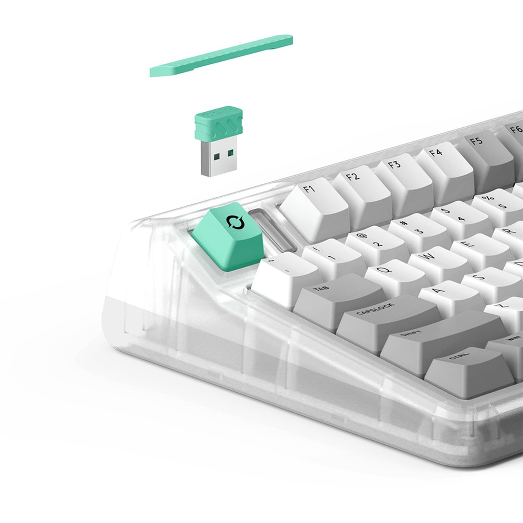 Iqunix og80 wormhole wireless mechanical keyboard (grijs, us lay-out (qwerty), cherry mx brown, 80% (tkl), rgb leds, hot-swappable, pbt, 2.4ghz | bluetooth 5.1 | usb-c)