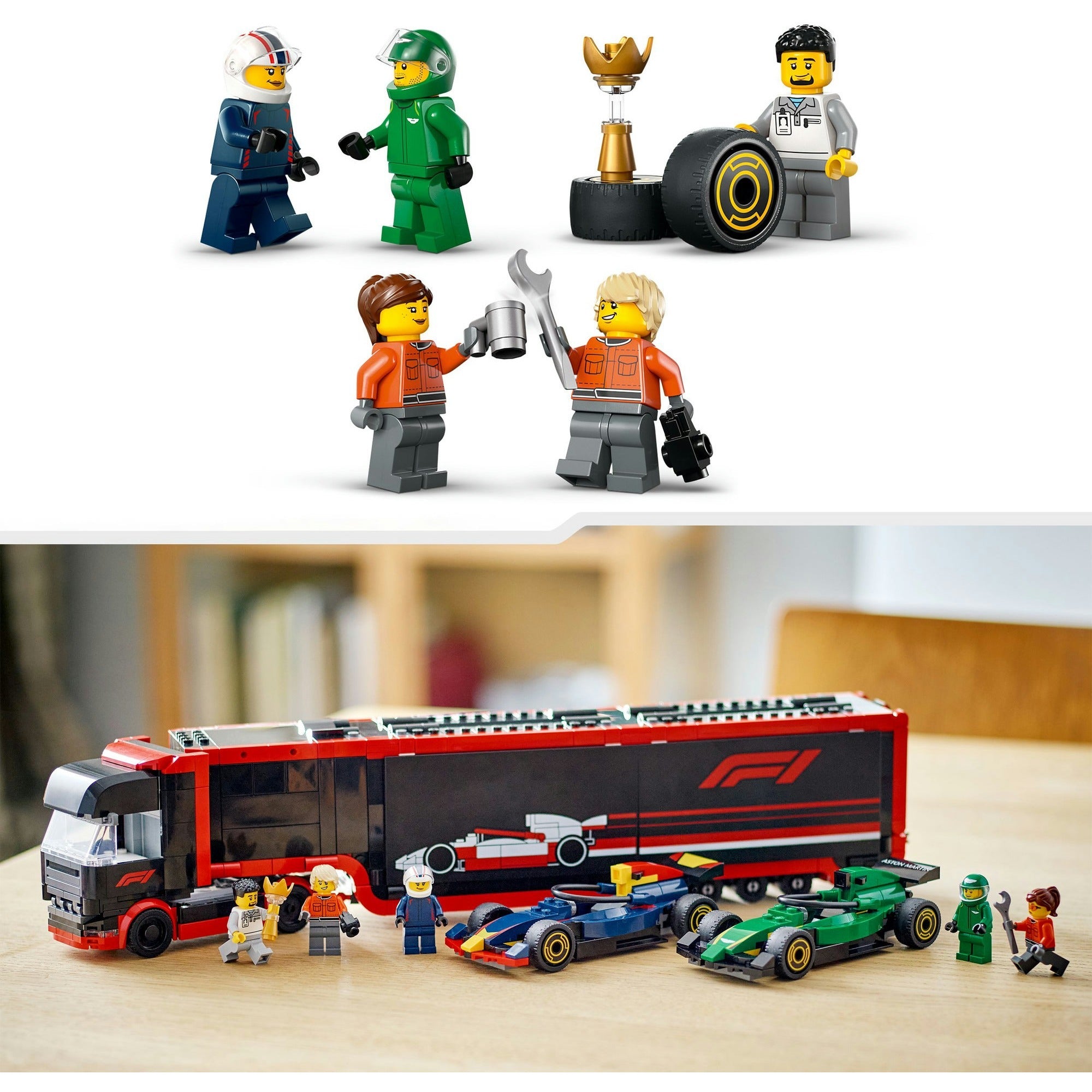 Lego City 60445 F1 Truck mit RB20 und AMR24 F1 Autos
