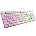 Sharkoon purewriter rgb mechanisch gaming toetsenbord (wit, us lay-out (qwerty), kailh choc low profile blue, 100%, rgb leds)
