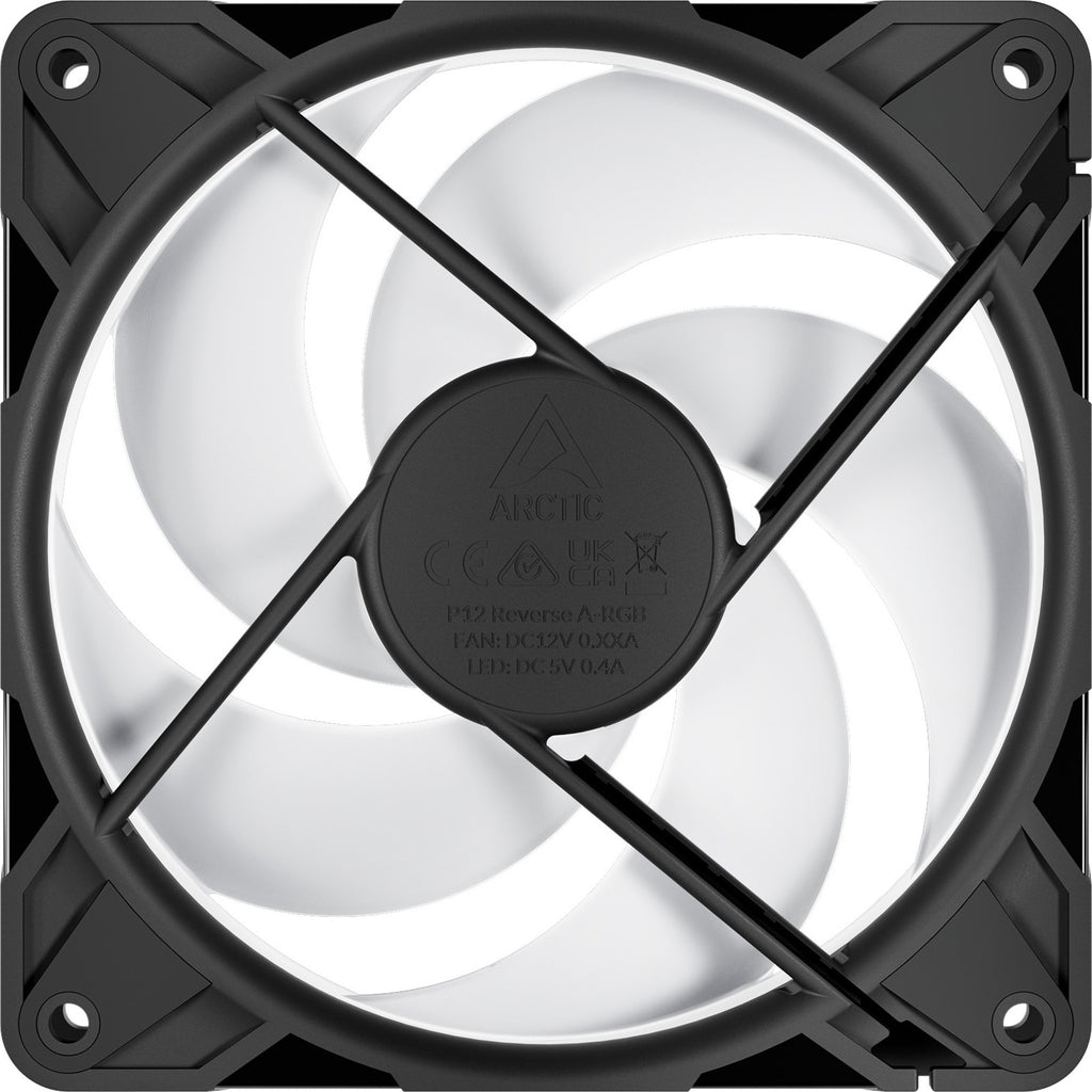 Arctic p12 pro reverse a-rgb case fan (zwart, 120 x 120 x 27 mm, pwm)